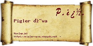 Pigler Éva névjegykártya