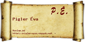 Pigler Éva névjegykártya